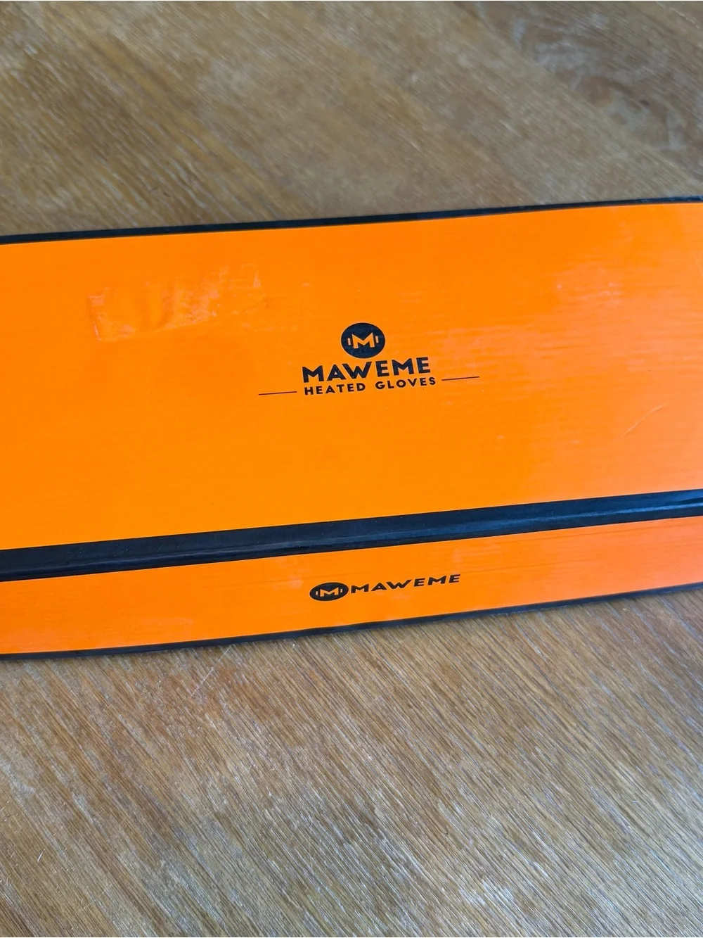 Mewama Heated Winter Gloves in Black & Orange Small NEW